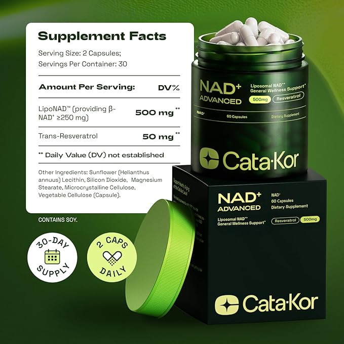 Liposomal NAD Supplement with Resveratrol – NMN Supplement Alternative – 90-Day Supply – Third-Party Tested – 180 Capsules – Advanced NAD+ Resveratrol - Pack of 3