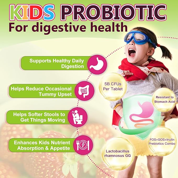 NATURE TARGET Probiotics for Women Digestive Health + Kids Probiotic Chewable