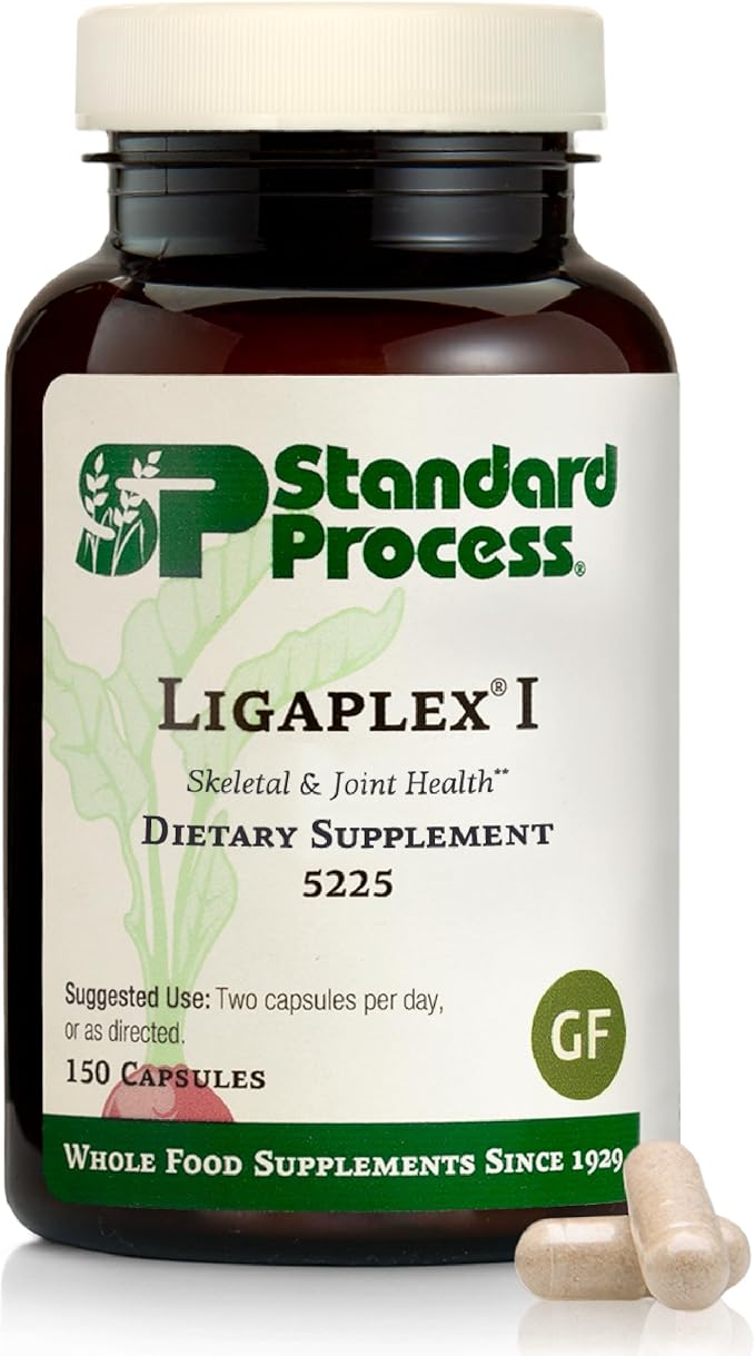 Standard Process Ligaplex I - Joint Support Supplement for Ligament &amp Cartilage Health - Bone Strength Support - Non-Soy Gluten-Free &amp Non-Dairy - 150 Capsules