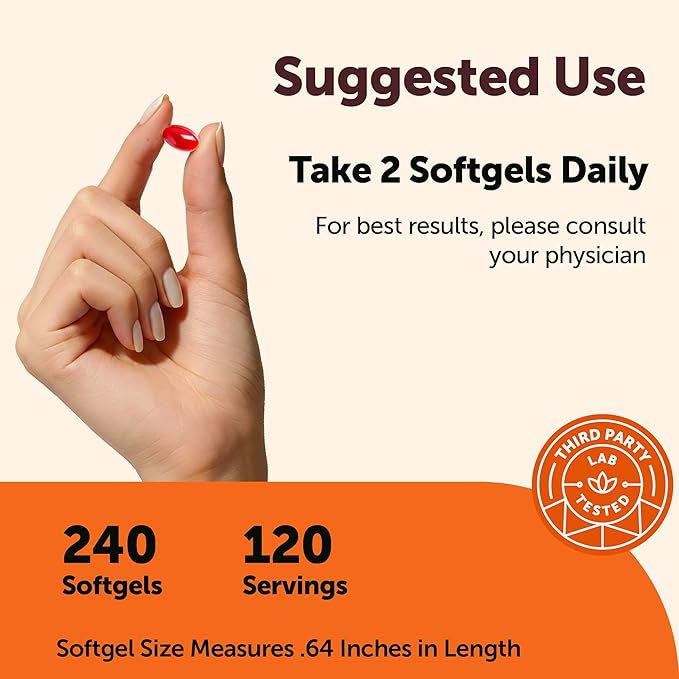 Micro Ingredients CoQ10 200mg Per Serving 240 Softgels | Made with Coconut MCT Oil | Coenzyme Q10 (Ubiquinone) | Non-GMO