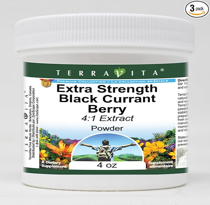 Extra Strength Black Currant Berry 4:1 Extract Powder (4 oz ZIN: 514115) - 3 Pack