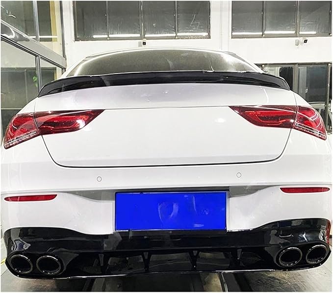 ABS Rear Bumper Lip Diffuser with Exhaust Compatible for Mercedes Benz CLA Class W118 C118 CLA180 CLA200 CLA250 CLA35 CLA45 AMG 2020 2021 (Color : Silver 45 Style)
