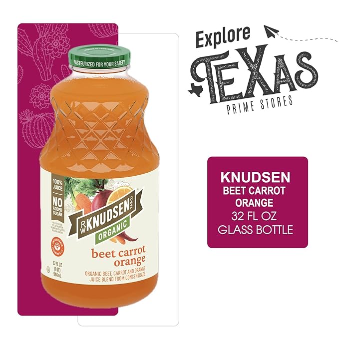 R.W. Knudsen Organic 2-Pack Organic Beet-Carrot-Orange Fruit Juice 100% USDA 32 fl oz Glass Bottle + 1 Utility Freebie by Lavinia