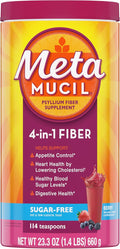 Metamucil 4-in-1 Fiber Supplement Psyllium Husk Powder Sugar-Free Powder Berry Flavored Drink 114 Servings