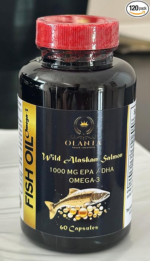Alaskan Salmon Oil Omega-3 – Pure &amp Natural Softgels Sustainably Harvested No Artificial Additives No Fishy Taste Supports an Active Lifestyle - 2 Bottles