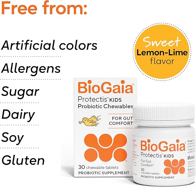 BioGaia Probiotic Chewable Tablets Box Simple and Easy Way To Promote Digestive and Immune Health 30 Count