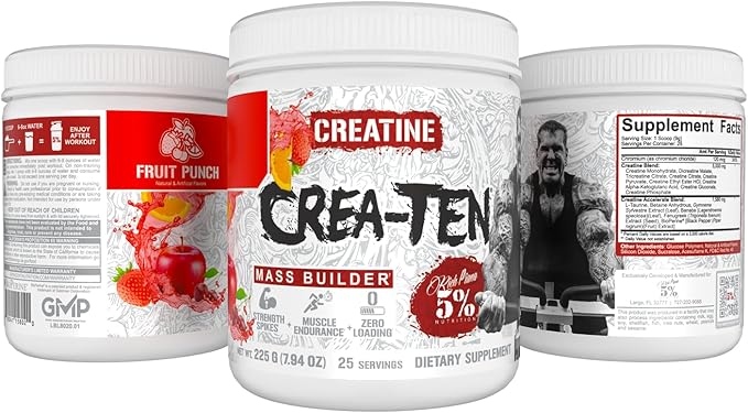 5% Nutrition CreaTEN Creatine Complex + Accelerators | Flavored Creatine Powder for Muscle Gain | Max Power Strength Endurance &amp Recovery (Fruit Punch)