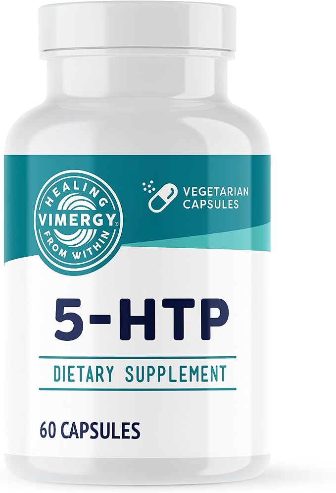 Vimergy 5-HTP Capsules– Clean Formula Supporting a Healthy Mood Better Sleep and May Enhance Serotonin Levels.* Kosher and Vegan. – (60 ct.)