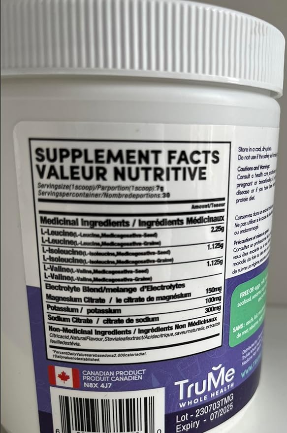 TruMe BCAA Powder with Electrolytes - Sugar Free Amino Acids Supplement - Apple Cider - Informed Sport Certified Post Workout Recovery - 30 Servings