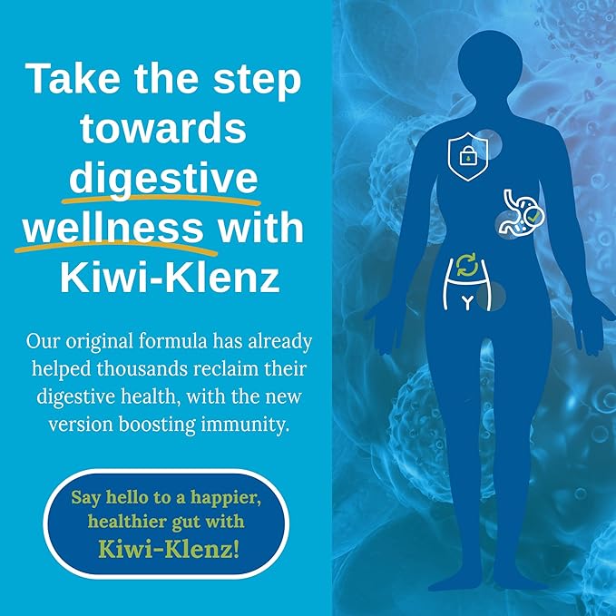 Xtendlife Kiwi-Klenz Digestive and Gut Support Supplement for Bloating Gas and Indigestion - Natural Prebiotic with Health Enzymes - 30 Day Supply