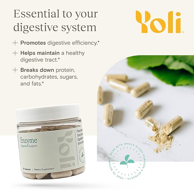 Yoli® Enzyme - Digestive Enzymes - Gut Health Supplements for Women and Men - Digestion Supplement 60 Count