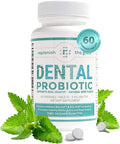 Dental Oral Probiotic 60 Chewable Tablets - Supplements w/BLIS K12 &amp M18 - Bad Breath Treatment for Adults - Boosts Oral Health - Fights Halitosis Tooth Decay Strep Throat (Mint Flavor)
