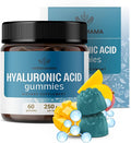 HERBAMAMA Hyaluronic Acid Gummies - 250mg Pure Hyaluronic Acid for Hair Skin &amp Nails Support - Vegan Non-GMO Skin Elasticity Supplement - 60 Pectin-Based Mango-Flavored Chews