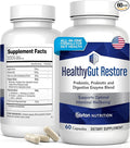 Healthy Gut Restore - Gut Health Supplements Prebiotic and Probiotics for Digestive Health Immune Support Bloating Relief Digestive Enzyme for Women &amp Men Made in USA - 60 Caps 2 Month Suppl