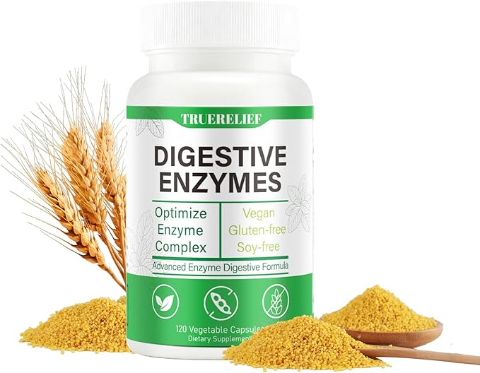 Complete Digestive Enzymes Supplement for Gut Health &amp Bloating Relief - Enhanced with Lipase Amylase Bromelain for Protein Carb &amp Fat Digestion - 120 Capsules (01)