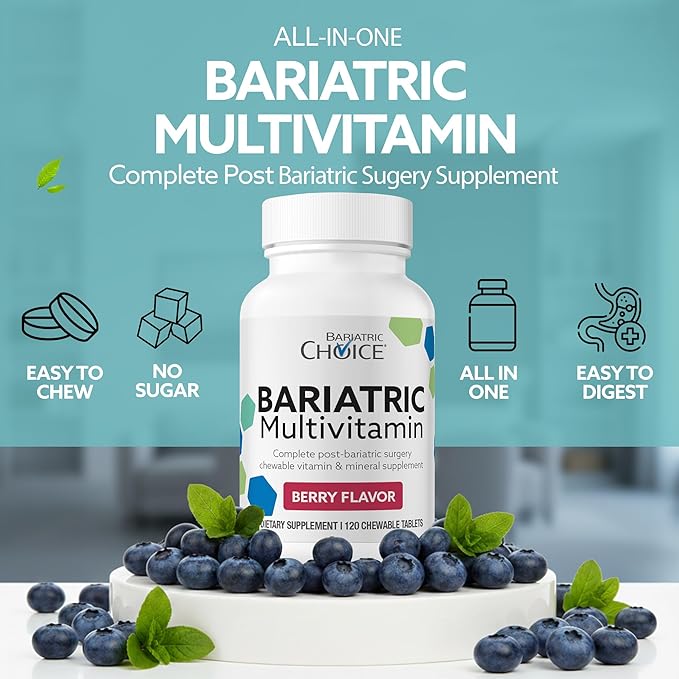 Bariatric Choice My Bariatric Chewable Multivitamin with Iron &amp 300mg Calcium Berry (120ct)