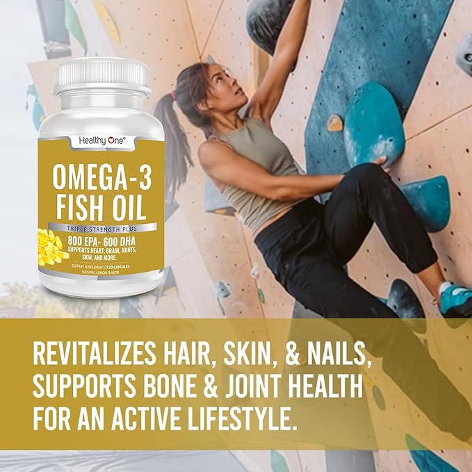 Omega 3 Fish Oil 2000mg - 1400mg EPA &amp DHA Fatty Acids - Cholesterol - LDL HDL - Blood Pressure - Circulation - Heart Health - Triple Distilled No Fillers or Mercury - Real Lemon Flavor - 120 Soft