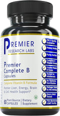 Premier Research Labs Complete B - Vitamin B Complex Supplement for Optimal Health | Vitamin B Supplement with Biotin | 9 Active B Vitamins | for Liver Energy &amp Brain Support - 60 Capsules
