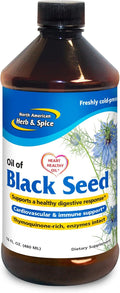 NORTH AMERICAN HERB &amp SPICE Black Seed Oil - 16 fl. oz. - Cardiovascular Digestive &amp Immune Support - Non-GMO - 96 Servings