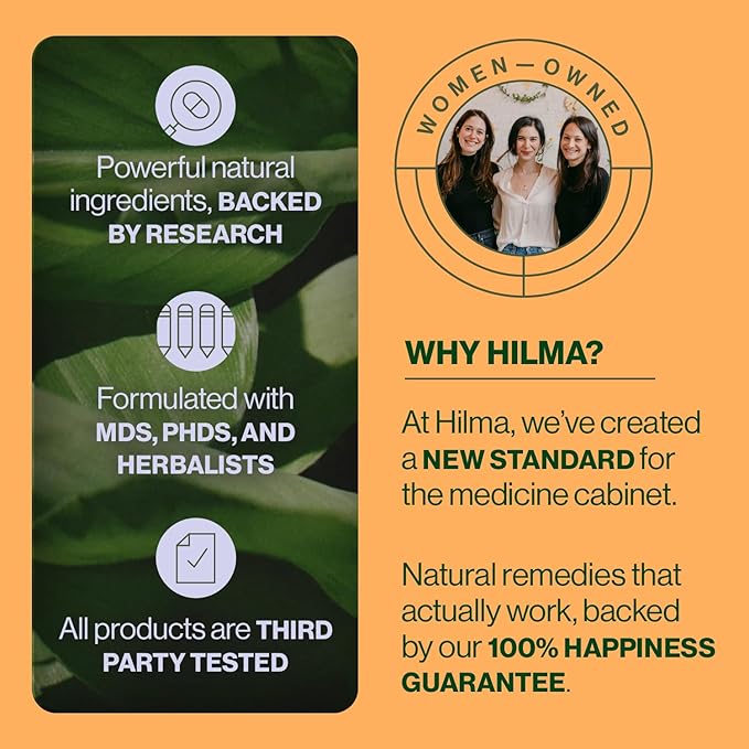 Hilma Pre and Probiotic with Herbs - Support Gut Health with Prebiotics and Probiotics Plus Gas and Bloating Relief for Women &amp Men 60 Vegan Capsules