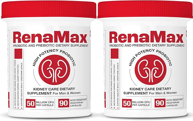 Capsule Kidney Restores &amp Kidney Care Supplement - Probiotic &amp Prebiotic Supplement to Support Normal Kidney Function - 50 Billion CFU per Capsule - Made in U.S.A (180 Caps (2 Pack))