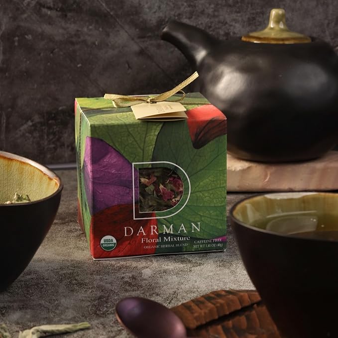 Armenian Herbal Tea – Floral Blend with Wild Pomegranate Flowers Rose Petals Common Balm &amp Wild Oregano | 1.4 oz Loose Leaf | Premium Mountain Botanicals | Gift Box for Wellness &amp Celebratio