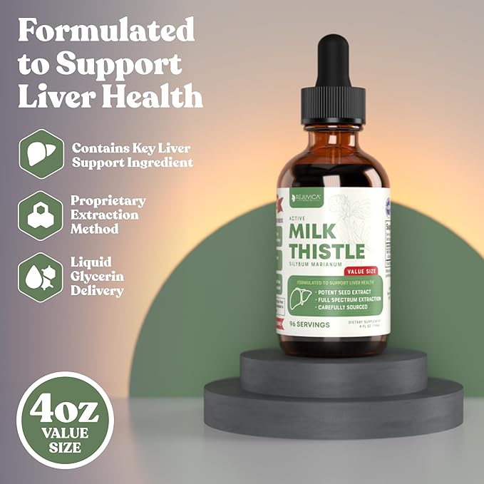 Rejuvica Health VitaLiver + Active Milk Thistle - Advanced Liver Health Bundle - Liquid Delivery for Better Absorption - Milk Thistle Chanca Piedra Artichoke Dandelion &amp More!
