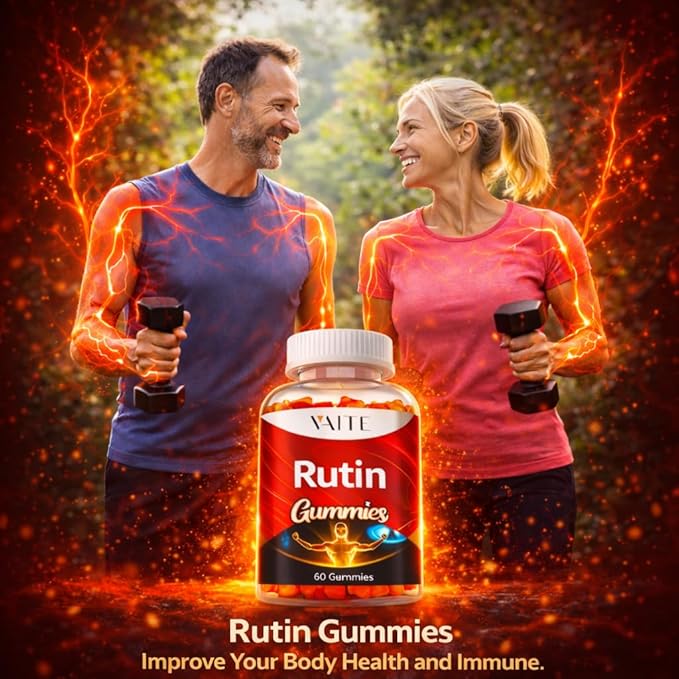 Rutin Supplement 500mg - Sophora Japonica Extract with Quercetin - Antioxidant Gummies for Men and Women - Vein and Leg Wellness - Flavonoid Complex for Daily Vascular Support - 60 Gummies