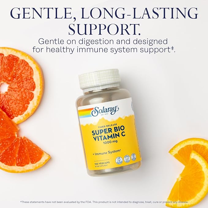 SOLARAY DAO Enzyme and Super Bio Vitamin C 1000mg - Digestive Enzymes to Break Down Histamine - Timed Release VIT C w/Bioflavonoids Immune Support Supplement Vegan 60-Day Guarantee 30/50 Servings