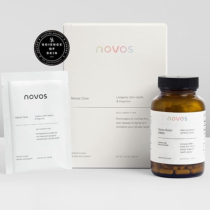 Novos Boost NMN - Contains 250 mg of High-Purity NMN 60 Capsules Supports Cellular Repair and DNA Protection Boosts NAD+