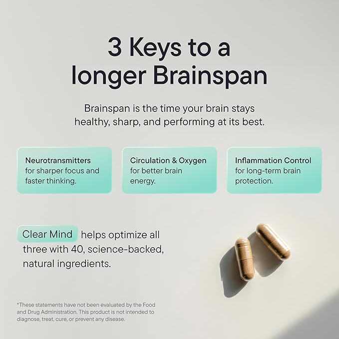 Brain Supplements for Memory and Focus for Women and Men Focus Supplement Memory Supplement for Brain Nootropic with Boron Huperzine A Phosphatidylserine (40-in-1 60 Capsules)