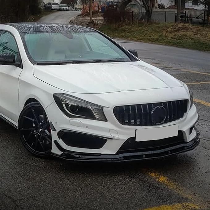 DYXN Front Bumper Fixed Front Lip Chin Spoiler Splitter Compatible for CLA Class C117 CLA200 260 CLA45 AMG 2013-2015(Carbon fiber appearance)