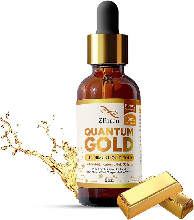 Quantum Gold Liquid Ormus Monoatomic Colloidal Gold &amp 24K Liquid Gold Supplement for Pineal Gland Activation Lucid Dreaming &amp Higher Energy Alignment (2oz)