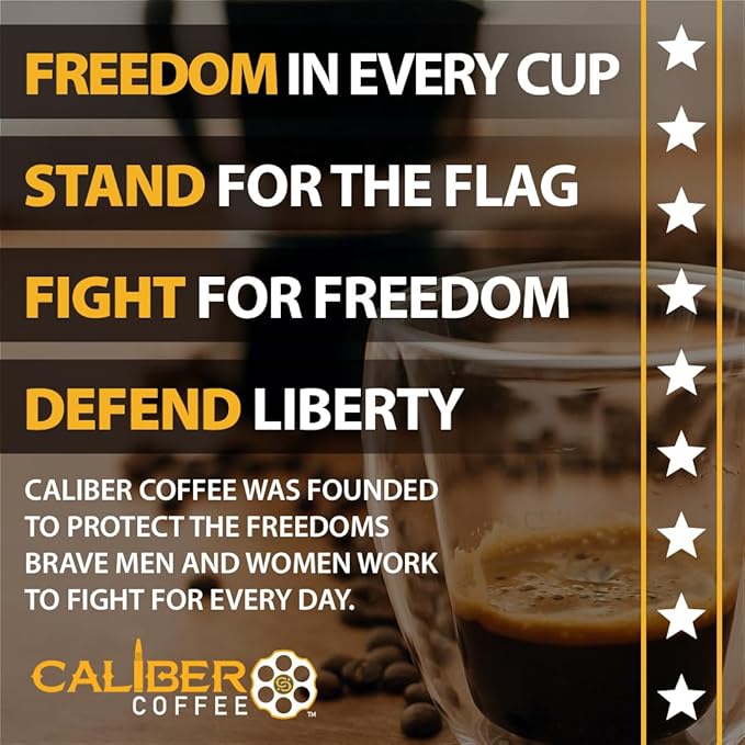 Caliber Coffee 300 Blackout Ground Dark Roast – Bold Caramel Sweet Finish Red Fruit Flavors – 100% Artisan Roasted Arabica Coffee – Small-Batch Hand-Crafted – Veteran Owned – 12oz Bag