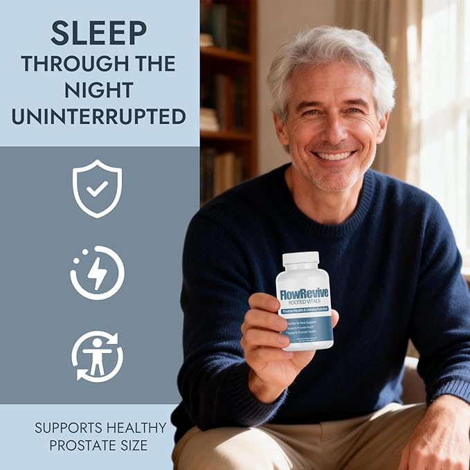 Flow Revive Prostate Support for Men - Saw Palmetto Beta-Sitosterol Pumpkin Seed Formula - 90 Capsules