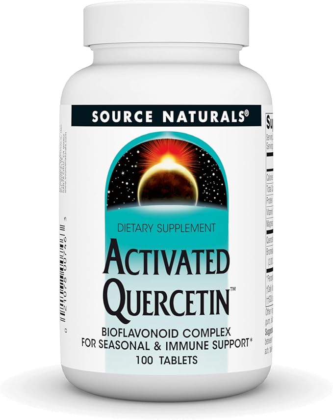 Source Naturals Activated Quercetin - Plant-Derived Bioflavonoid Complex - Seasonal &amp Immune Defense - 100 Tablets