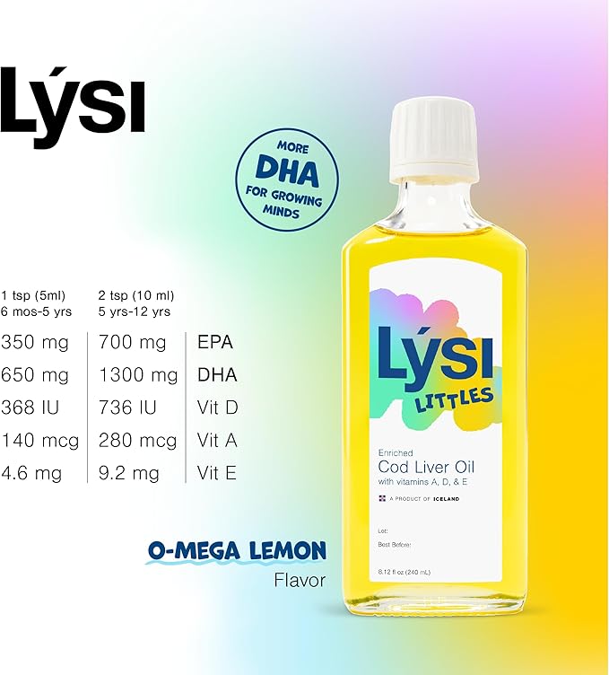 LYSI Liittles Childrens's Omega Lemon Cod Liver Oil 8.12 OZ