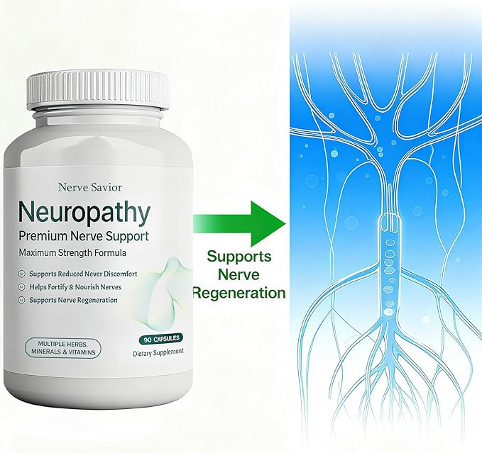 for Neuropathy - 600mg Alpha Lipoic Acid + B Vitamins &amp Herbal Blend for Nerve Health Natural Energy – 90 Capsules