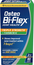 Osteo Bi-Flex Triple Strength Glucosamine Supplement with Turmeric Extract Improve Joint Function Antioxidant Power 80 Coated Tablets