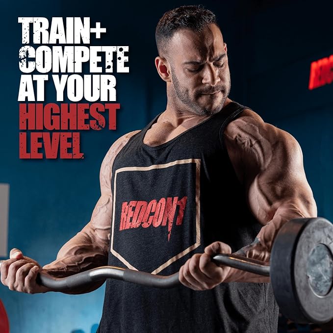 REDCON1 Total War Pre Workout Blue Raspberry - Beta Alanine + Citrulline Malate Keto Friendly Preworkout for Men &amp Women with 320mg of Caffeine - Fast Acting (30 Servings)