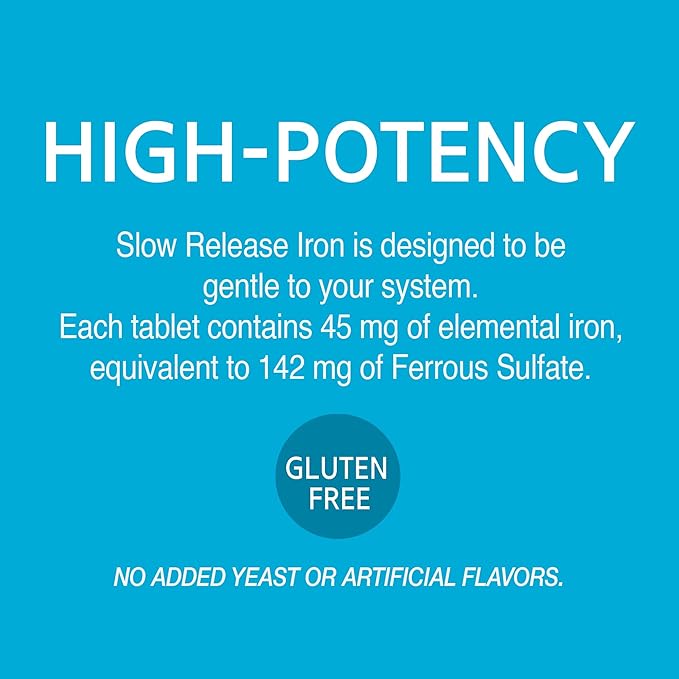 21st Century Slow Release Iron Tablets - 60 ct Pack of 6 - Packaging May Vary