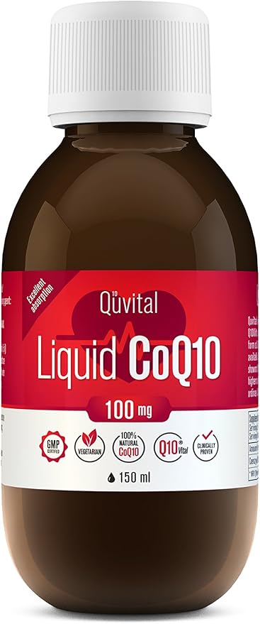 Q10Vital CoQ10 100 mg Liquid | Superior Absorption – Up to 9 Times Better Absorption | Strong Antioxidant for Heart Health Energy Production Anti-Aging and Skin Health | Sugar-Free | Apple Flavor