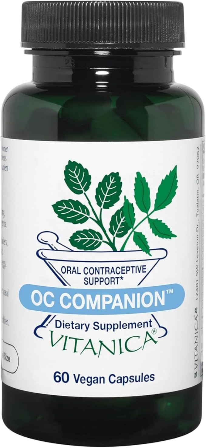 Vitanica OC Companion Oral Contraceptive Support Supplement Dandelion Borage Seed Oil DIM Bromelain Probiotic &amp More Vegan/Vegetarian 60 Capsules