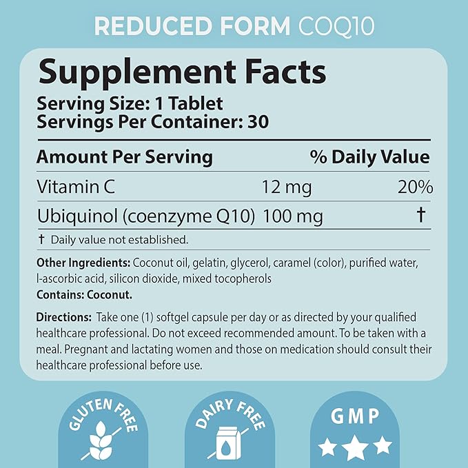 Pharma Nord Bio-Ubiquinol QH 100 mg – Antioxidant for Energy Heart &amp Fertility Support Non-GMO Gluten-Free 90 Softgels
