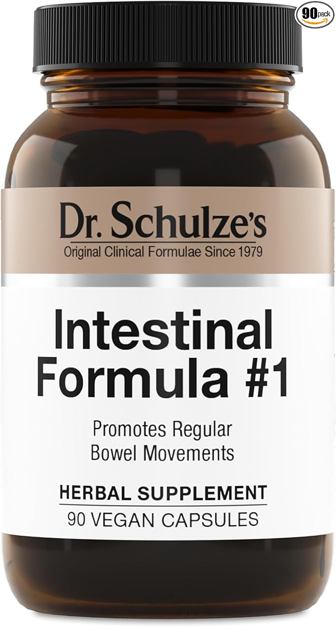 Dr. Schulze's Intestinal Formula #2 (8 Ounces) and Intestinal Formula #1 Capsules (90 Capsules) - Organic Herbal Supplements