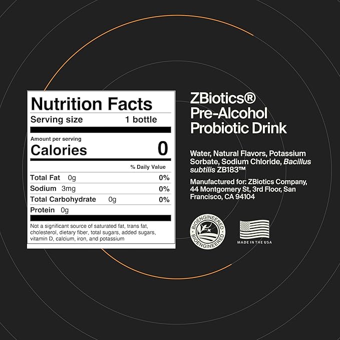 ZBiotics — Feel Better After Drinking Wake Up Refreshed Science-Backed Patented Probiotic for Easier Mornings Travel-Friendly 12-Pack of 0.47 Fl Oz Bottles