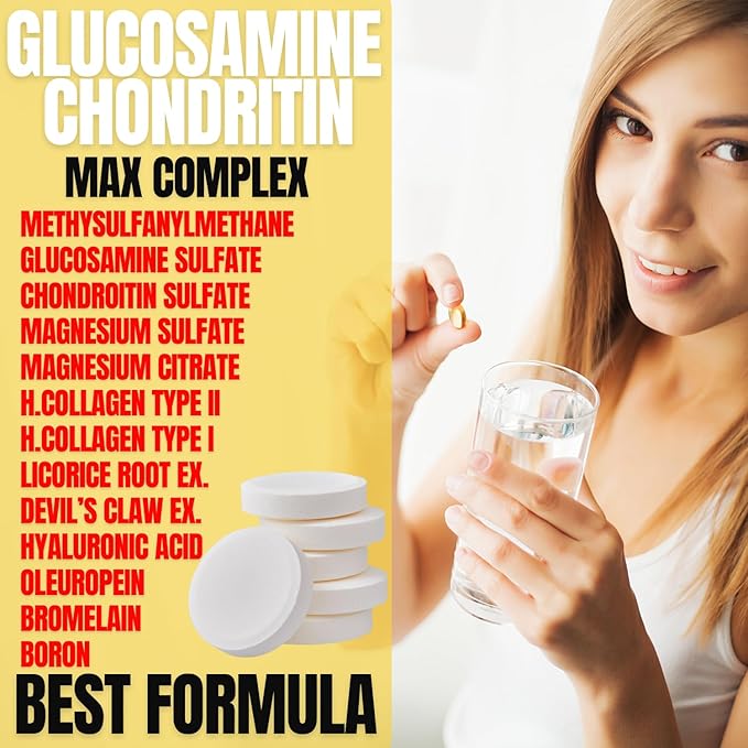 aromel Glucosamine Chondroitin | Turmeric | Msm | Joint Support | Supplement for Relief | 60 Tablets | for | Bones | Back | Knees | Hands