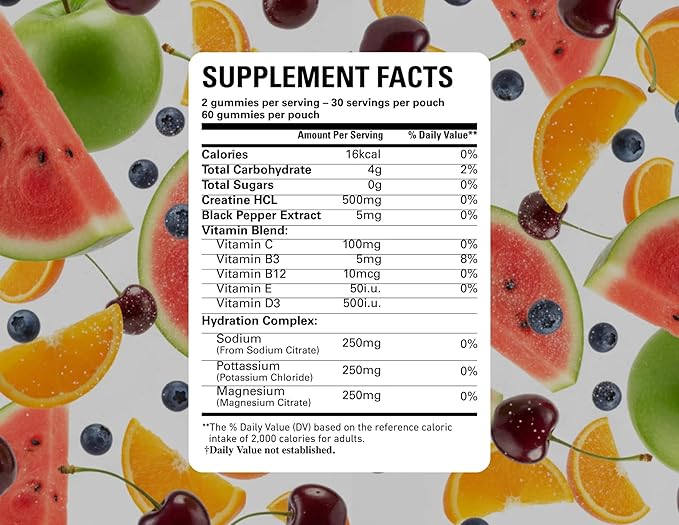 Limitless HYDR8 Creatine + Hydration Gummies - 30 Day Supply
