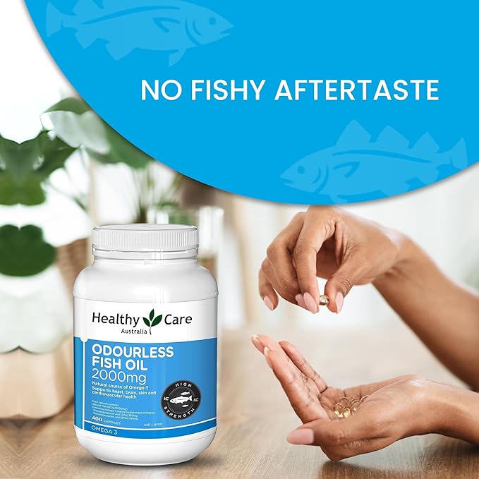 Healthy Care Odourless Fish Oil 2000mg 400 Soft Capsules