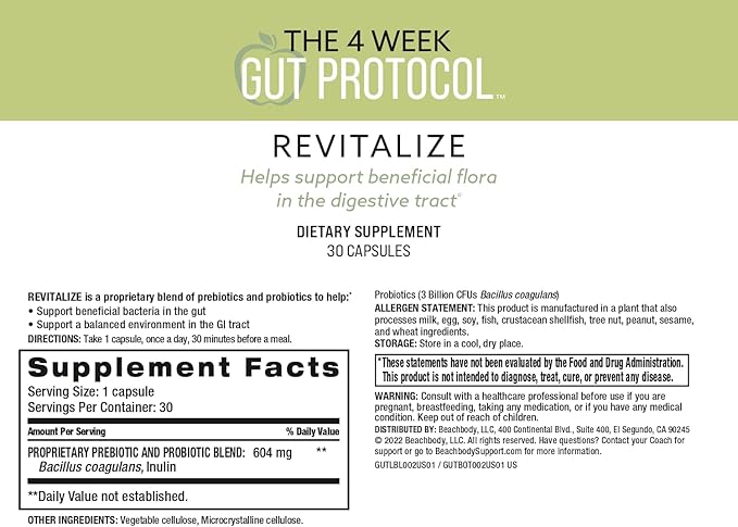 BODi Gut Health Supplements - 4 Week Gut Protocol Revitalize &amp Optimize - Probiotic &amp Enzyme Blend for Digestive Health for Women &amp Men - 3 Billion CFUs Bacillus coagulans - Veggie Capsule